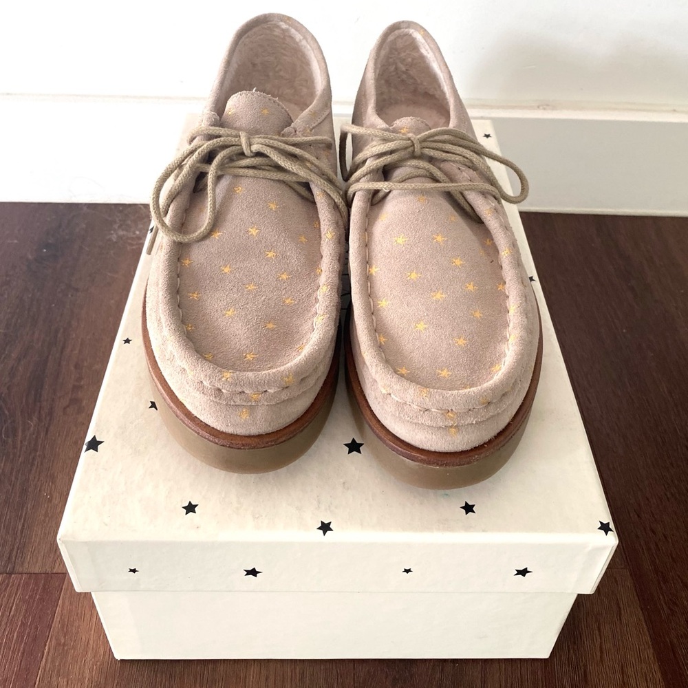 NWT!The GREAT platform suede star loafers